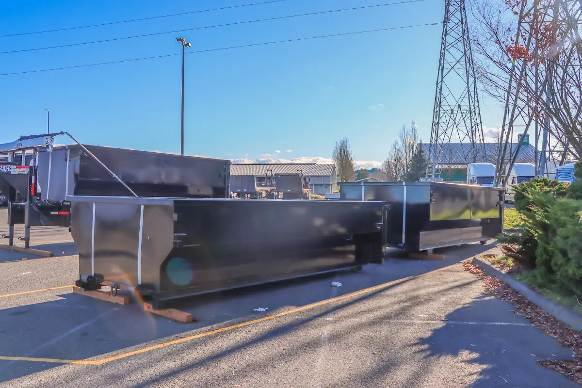 Roll-off dumpster ready for waste disposal at job site for Estate Cleanout Dumpster Rental in Danville